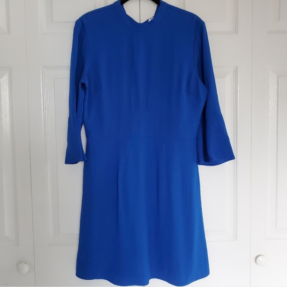 Reiss Royal $330 Crepe Cora Blue A-Line Dress - Picture 8 of 10